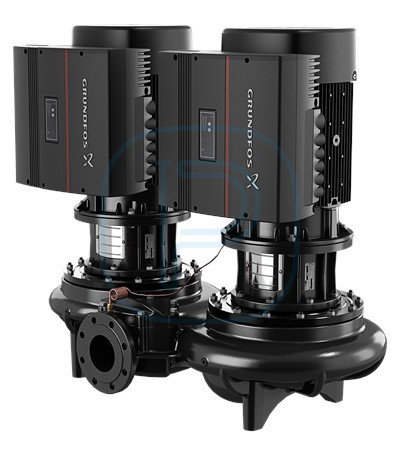 Pompe in-line, corps fonte traitement cataphorèse, à vitesse variable, avec capteur - GRUNDFOS TPED 125-300/4-S (98742623)