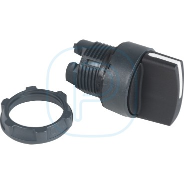 Commutateur 2 positions fixes - tête bouton tournant à manette - Ø22 - noir - gamme Harmony