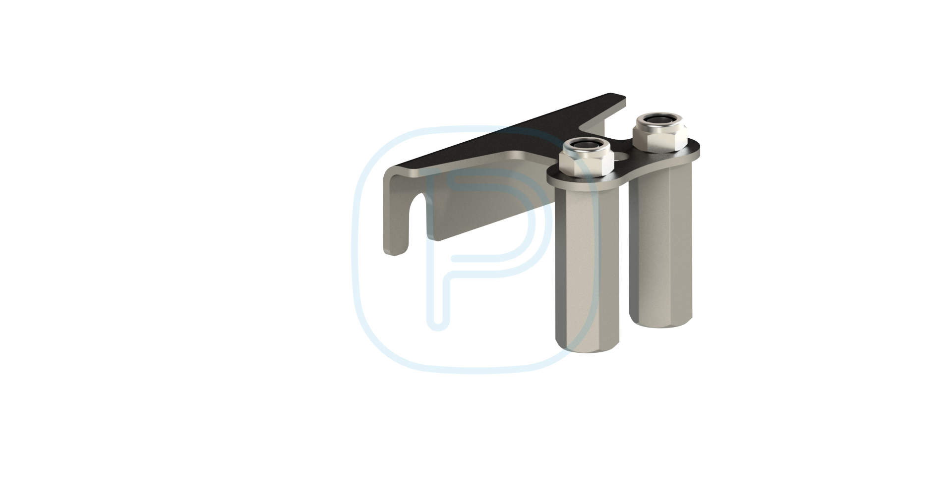 Pattes supérieures inox 304 pour 2 barres de guidage 3/4"