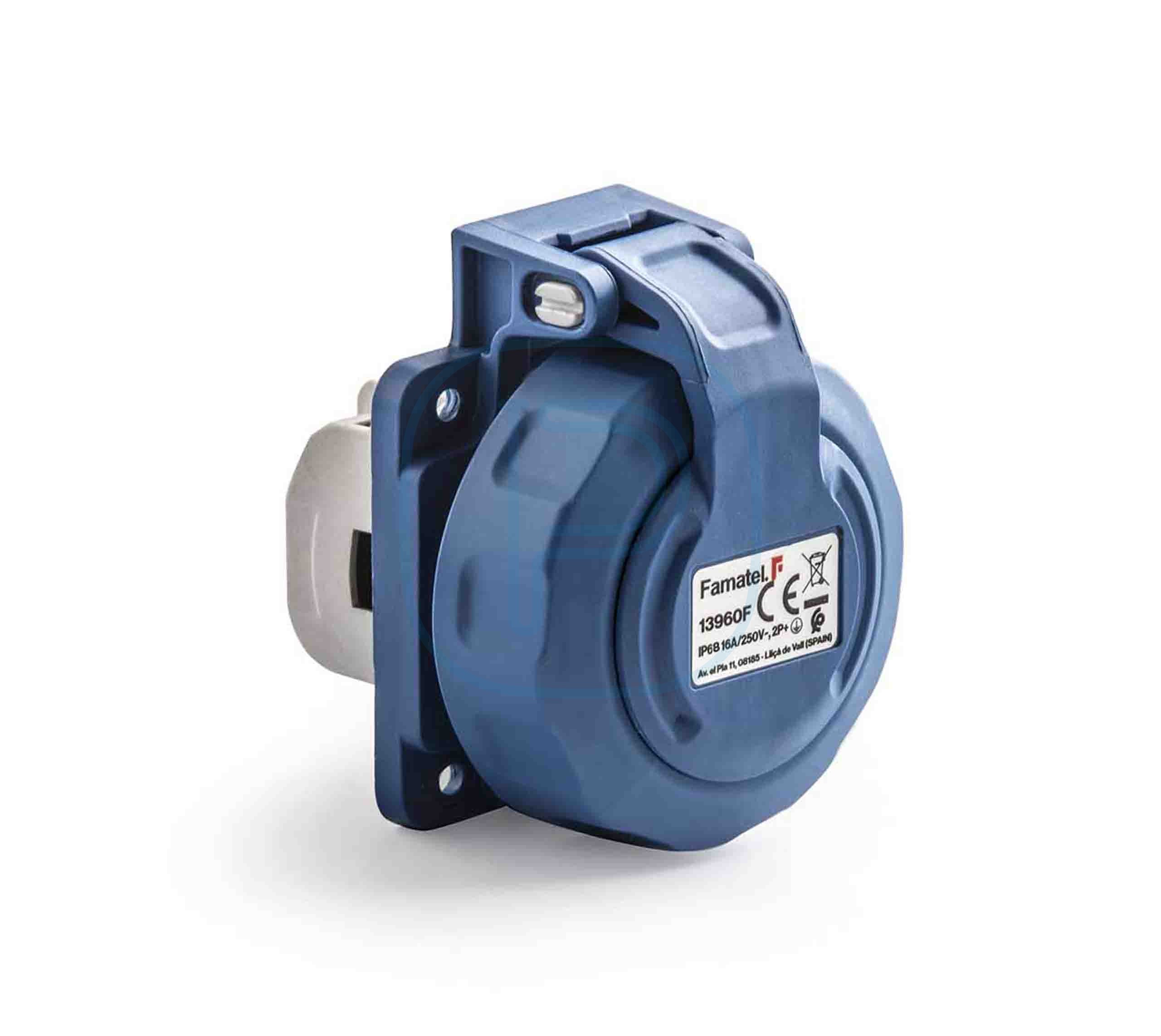 Prise Femelle encastrable 2P+T 230V 16A IP 67