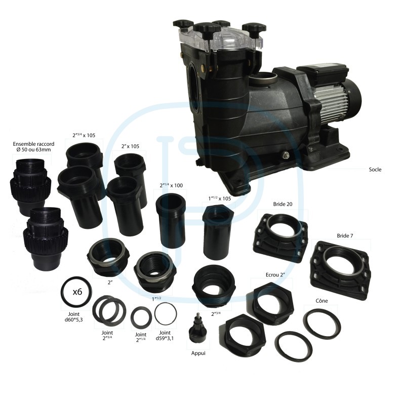 Pompe de filtration piscine Fit Pool 10-13 Mono - 0.75CV 1x230V (Renovo)