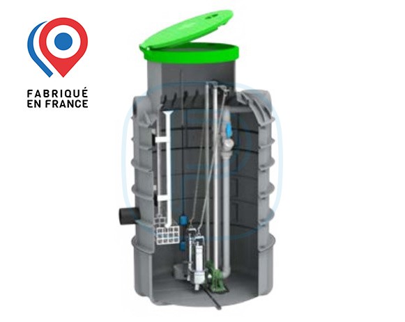Station de relevage diamètre 1200mm hauteur 2500mm avec couvercle - à équiper