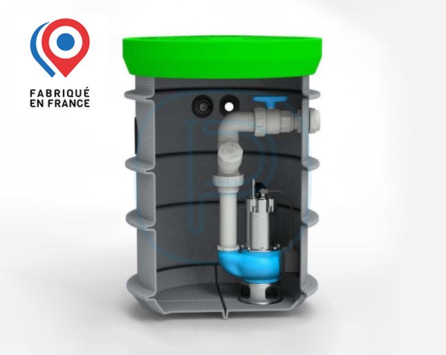 Station de relevage diamètre 860mm hauteur 1500mm avec couvercle - à équiper
