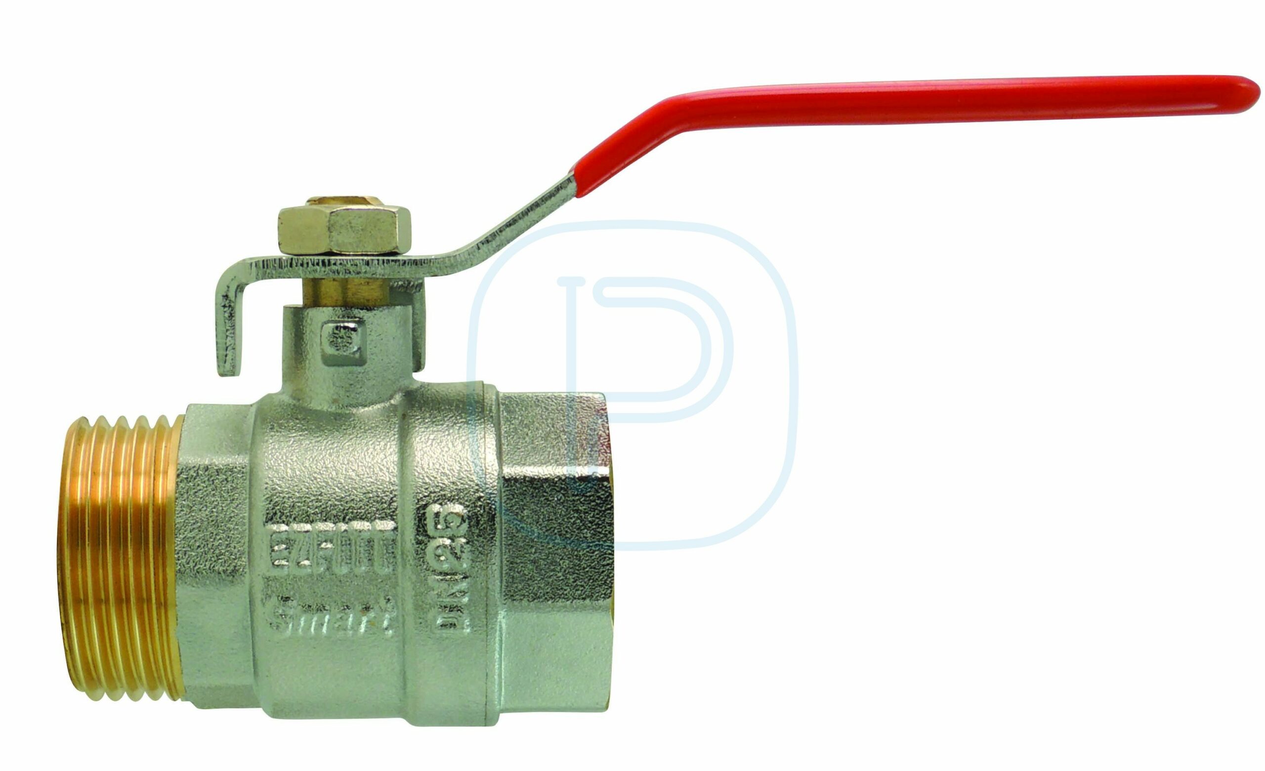 121 VANNE A SPHERE 1''1/4 Smart EN LAITON, MALE/FEMELLE, POIGNEE PLATE ROUGE