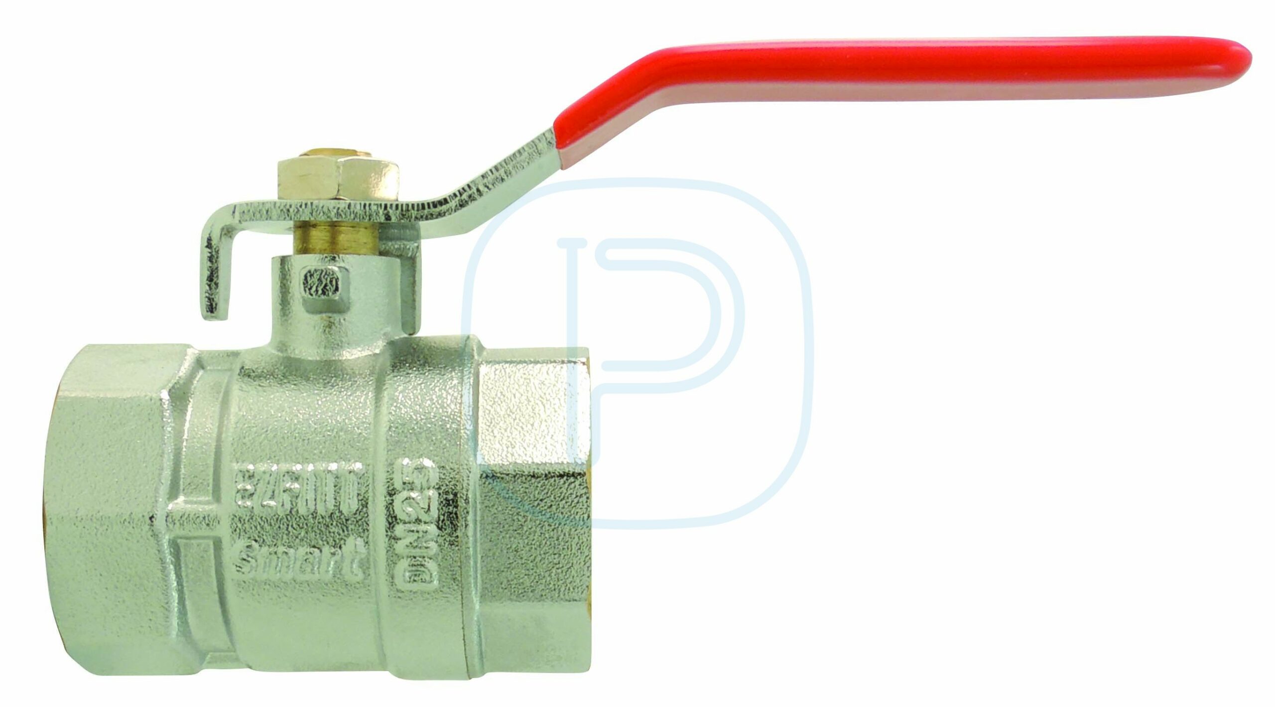 120 VANNE A SPHERE 1''1/4 Smart EN LAITON, FEMELLE/FEMELLE, POIGNEE PLATE ROUGE