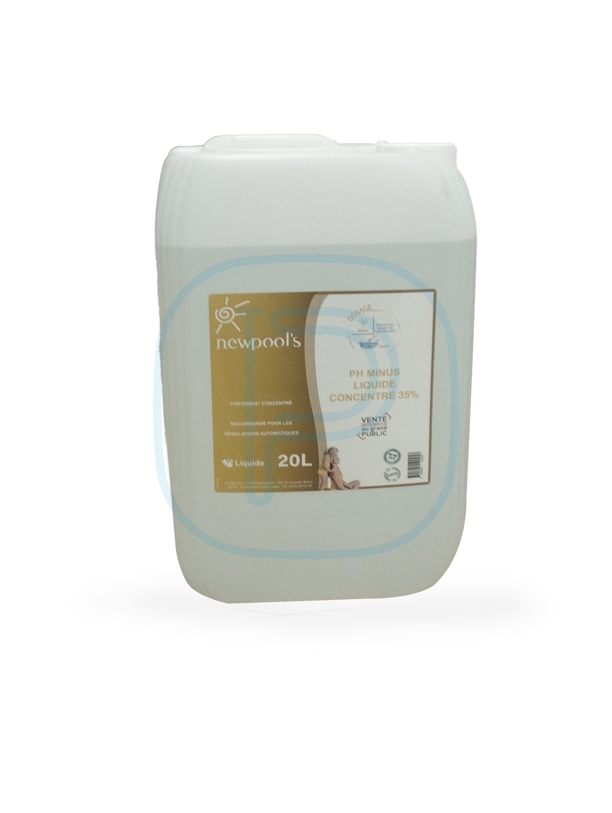 pH minus liquide 35% - NEWPOOL'S - USAGE PROFESSIONNEL - BIDON 20L tec20