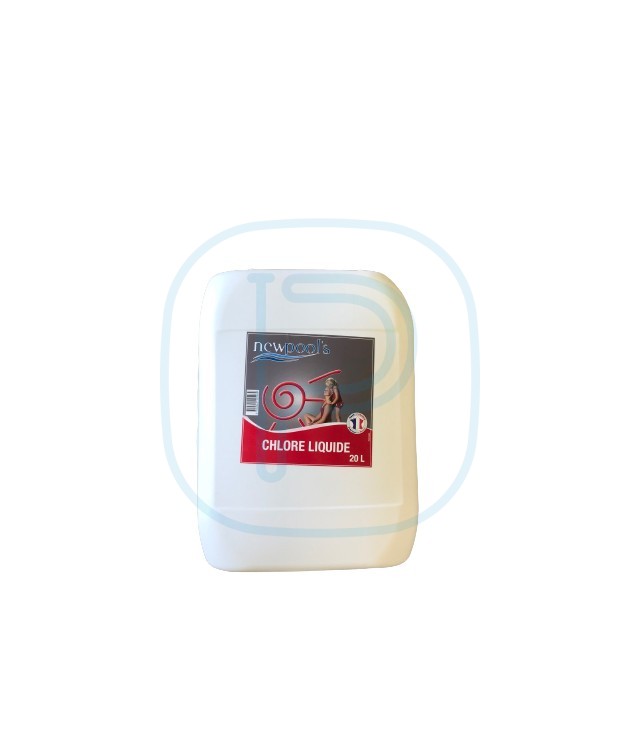 NEWPOOL CHLORE LIQUIDE ANTI TARTRE - 12,5% Cl - 47/55° - BIDON 20L 