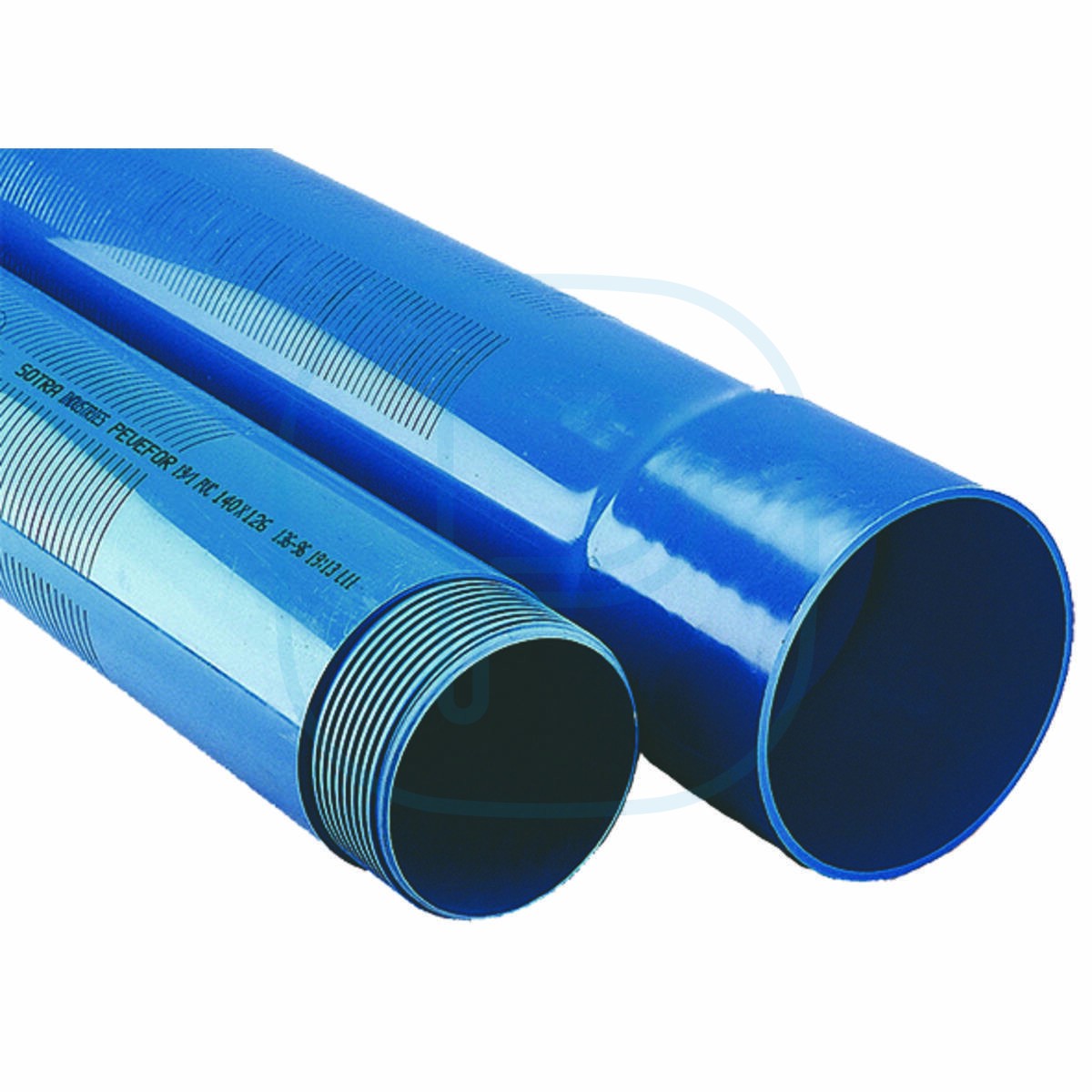 Tube PVC bleu paroi pleine longueur 3m - diam ext 160 épaisseur 5,0 pour forage - à coller