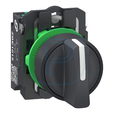 Harmony XB5 - bouton tournant manette - D=22 - 3 pos fix - noir - 2F - Push In