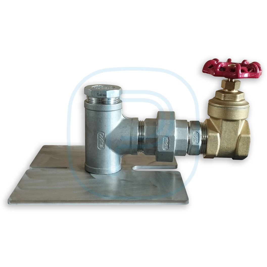 Ensemble de raccords inox pour tête de forage 1"1/4 + vanne à opercule