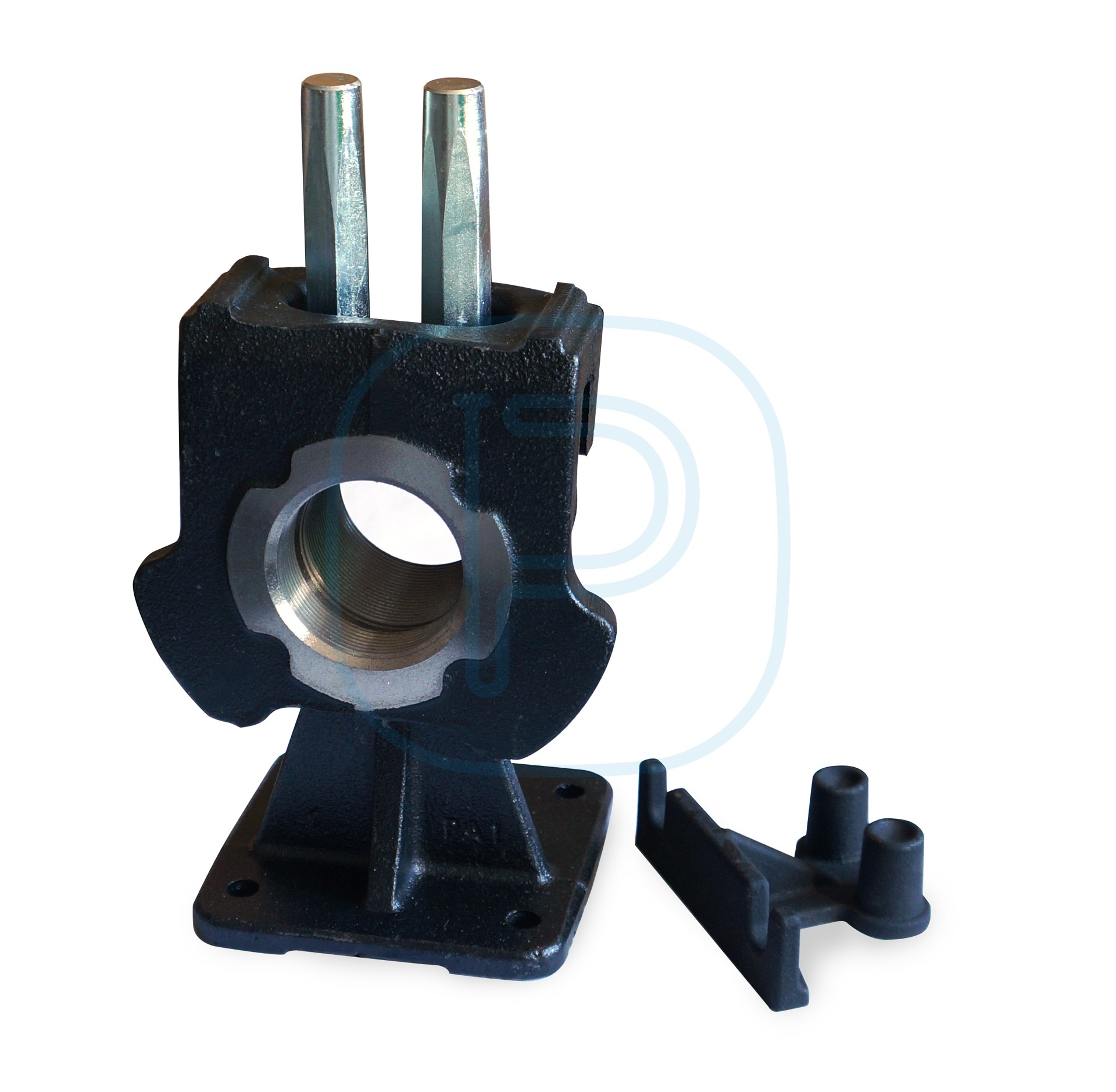 Kit pied d'assise fonte avec griffe et support de barre de guidage - DN50 - Femelle