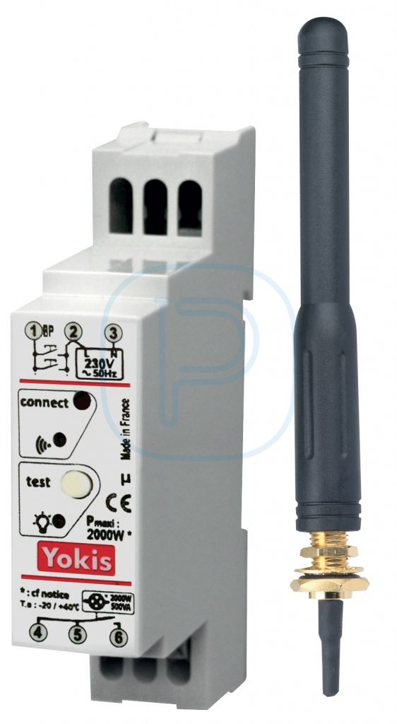 Télérupteur modulaire radio Yokis MTR2000MRPX avec antenne extérieure 2000W 10A