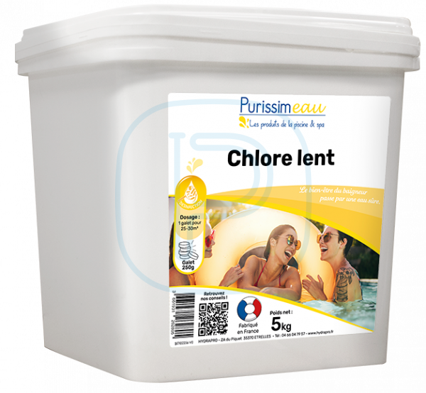 Chlore lent - Galets 250g - 5Kg - PURISSIMEAU