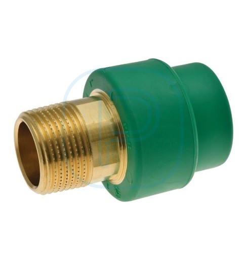 Raccord droit 6 pans Fusiotherm pour Tube D40extX M1"1/4 laiton